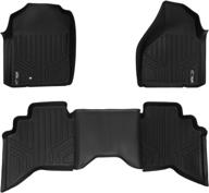 🚗 maxliner floor mats 2 row liner set - black - for 02-08 dodge ram 1500 quad cab / 03-09 ram 2500/3500 quad cab logo