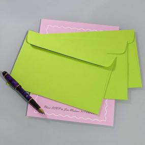 img 1 attached to Светло-зеленые пустые открытые боковые конверты 6X9 для поздравительных открыток и приглашений - упаковка из 25 штук