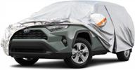 kayme 6 layers car cover custom fit for toyota rav4 (2006-2022), waterproof all weather for automobiles,rain sun uv protection.silver logo