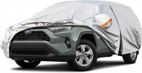 img 4 attached to Kayme 6 Layers Car Cover Custom Fit For Toyota RAV4 (2006-2022), Waterproof All Weather For Automobiles,Rain Sun UV Protection.Silver