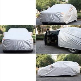img 2 attached to Kayme 6 Layers Car Cover Custom Fit For Toyota RAV4 (2006-2022), Waterproof All Weather For Automobiles,Rain Sun UV Protection.Silver