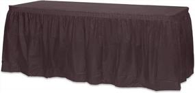 img 4 attached to Brown Plastic Tablecloth Skirt, 14 Ft. Disposable Tableskirts - 6 Count | Exquisite Solid Color