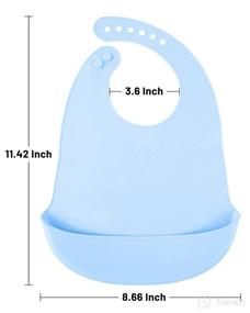 img 3 attached to 👶 Set of 4 Silicone Bibs, Waterproof Baby Bibs for Girls and Boys, Adjustable Toddler Bibs