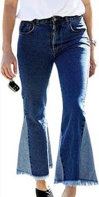 img 4 attached to Flaunt Your Style With LONGBIDA'S High Waisted Bell Bottom Jeans For Women