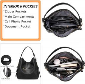 img 1 attached to Большой кожаный кошелек Hobo с кисточкой - Настоящие сумки Hobo для женщин, стильные кошельки и сумки