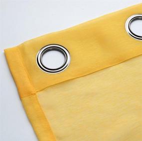 img 1 attached to MIUCO 2 Panels Grommet Textured Solid Sheer Curtains - 95 Inch Length For Windows (54 Inch Width X 95 Inch Height) In Beautiful Yellow