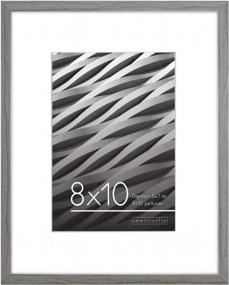 img 4 attached to Americanflat 8X10 Grey Picture Frame - 5X7 Mat & 8X10 No Mat - Horizontal/Vertical Wall/Tabletop Display
