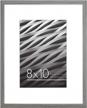 americanflat 8x10 grey picture frame - 5x7 mat & 8x10 no mat - horizontal/vertical wall/tabletop display logo