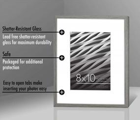 img 1 attached to Americanflat 8X10 Grey Picture Frame - 5X7 Mat & 8X10 No Mat - Horizontal/Vertical Wall/Tabletop Display