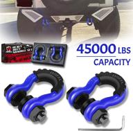 π΅ ambull shackles - 3/4" d ring shackle (2 pack) - 45,000lb break strength - 7/8" pin - anti theft security screws - isolator & washer kits - tow strap winch truck vehicle recovery - blue logo