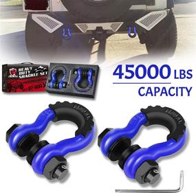 img 4 attached to 🔵 AMBULL Shackles - 3/4" D Ring Shackle (2 Pack) - 45,000lb Break Strength - 7/8" Pin - Anti Theft Security Screws - Isolator & Washer Kits - Tow Strap Winch Truck Vehicle Recovery - Blue
