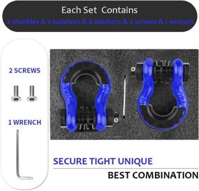 img 1 attached to 🔵 AMBULL Shackles - 3/4" D Ring Shackle (2 Pack) - 45,000lb Break Strength - 7/8" Pin - Anti Theft Security Screws - Isolator & Washer Kits - Tow Strap Winch Truck Vehicle Recovery - Blue