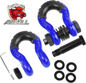 img 3 attached to 🔵 AMBULL Shackles - 3/4" D Ring Shackle (2 Pack) - 45,000lb Break Strength - 7/8" Pin - Anti Theft Security Screws - Isolator & Washer Kits - Tow Strap Winch Truck Vehicle Recovery - Blue