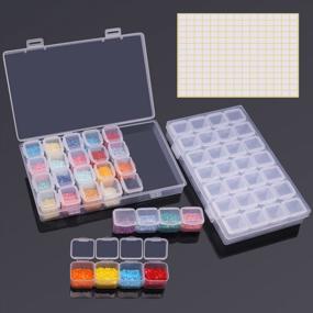 img 4 attached to Organize Your Diamond Painting With ARTDOT'S Portable 28-Grid Containers - Set Of 2