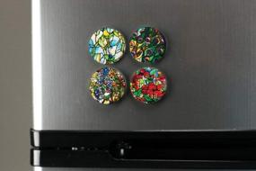 img 1 attached to Add Some Pop To Your Fridge With Buttonsmith'S Best Of Tiffany Magnet Set - Set Of 4 Made In USA Magnets