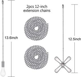 img 1 attached to 24-Inch Extra-Long Ceiling Fan Pull Chain Extender With Decorative Frosted Glass Bulb And Fan Cord – Compatible With All Standard 3Mm Diameter Ceiling Fans And Light Fixtures