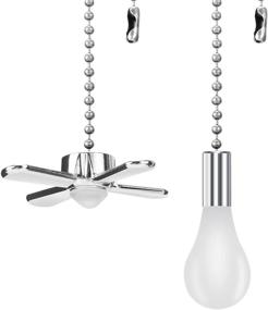 img 2 attached to 24-Inch Extra-Long Ceiling Fan Pull Chain Extender With Decorative Frosted Glass Bulb And Fan Cord – Compatible With All Standard 3Mm Diameter Ceiling Fans And Light Fixtures