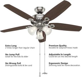 img 3 attached to 24-Inch Extra-Long Ceiling Fan Pull Chain Extender With Decorative Frosted Glass Bulb And Fan Cord – Compatible With All Standard 3Mm Diameter Ceiling Fans And Light Fixtures