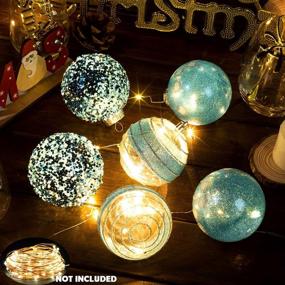 img 3 attached to Ударопрочные прозрачные пластиковые украшения для рождественских шаров - большие подвесные украшения 80 мм / 3,15 дюйма для рождественских елок и вечеринок, набор из 6 штук в голубом цвете