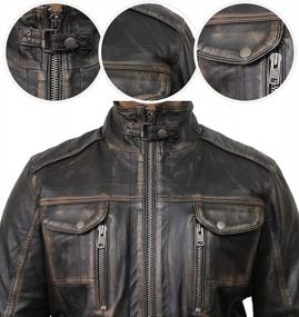 img 1 attached to Mens Genuine Sheepskin Leather Jacket Vintage Distressed - Brandslock
