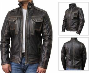 img 2 attached to Mens Genuine Sheepskin Leather Jacket Vintage Distressed - Brandslock