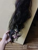 img 1 attached to 👩 20 Inch REECHO Black Brown Hairpiece - Curly Wavy Invisible Wire Extensions with Transparent Headband, Adjustable Size and Secure Removable Clips for Women review by Chad Baio