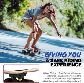 img 2 attached to BELEEV Cruiser Skateboards For Beginners, 27 Inch Complete Skateboard For Kids Teens Adults, 7 Layer Canadian Maple Double Kick Deck Concave Trick Skateboard With All-In-One Skate T-Tool