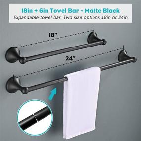 img 3 attached to Magnify Your Bathroom With Gricol'S 5-Piece Adjustable Matte Black Hardware Set