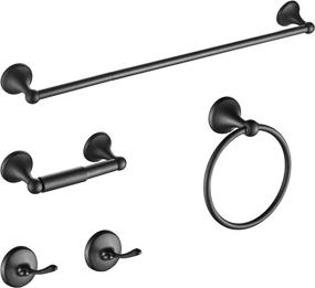 img 4 attached to Magnify Your Bathroom With Gricol'S 5-Piece Adjustable Matte Black Hardware Set
