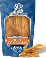k9warehouse 6-pack of single ingredient long lasting beef tendon chews for dogs - rawhide alternatives for small, medium and large dogs (6”-11”) логотип