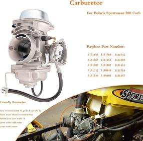 img 2 attached to High-quality Carburetor Replacement Part # 3131557 3131453 for Polaris Sportsman 500 HO 4X4 (2001-2005 & 2010-2012), Polaris Scrambler 500 4x4 (1997-2009), 2000-2002 Polaris Trail Boss 325, and other ATV Carb models