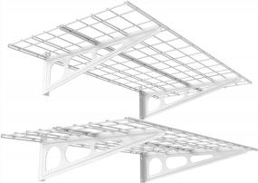 img 4 attached to Maximize Your Garage Space With FLEXIMOUNTS 2-Pack 2X4Ft Wall Shelf Storage Rack - White