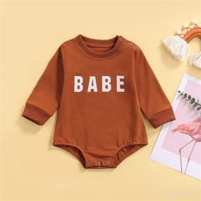 img 3 attached to 👶 Adorable Baby Girl Crewneck Romper: Cozy Long Sleeve Sweater Bodysuit for Fall/Winter