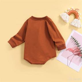 img 2 attached to 👶 Adorable Baby Girl Crewneck Romper: Cozy Long Sleeve Sweater Bodysuit for Fall/Winter