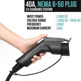 img 2 attached to ⚡ 240V 40 Amp Level 2 Electric Vehicle (EV) Charging Station | 20ft/6m J1772 Cable & NEMA 6-50 Plug | EVSE 9.6kW Compatible with SAE J1772 Electric Vehicles