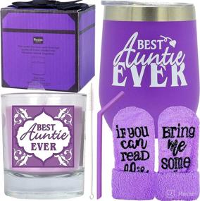 img 4 attached to Aunt Gifts: Celebrate Extraordinary Aunts with the Best Aunt Ever Tumbler Set!