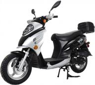 x-pro oahu 50cc moped scooter with 12" aluminum wheels gas moped scooter street scooter gas moped(black) logo