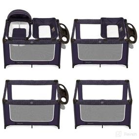 img 3 attached to 🌌 Dream On Me Emily Rose Deluxe Playard in Galaxy Blue: Changing Tray, Infant Bassinet, Canopy & More!