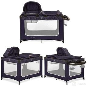 img 2 attached to 🌌 Dream On Me Emily Rose Deluxe Playard in Galaxy Blue: Changing Tray, Infant Bassinet, Canopy & More!
