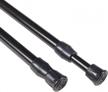 small spring tension curtain rods for windows, cupboards and closets (2 pack, black 12-20 inch) logo