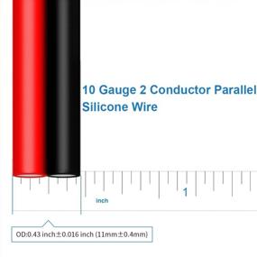 img 3 attached to BNTECHGO 10 Gauge Flexible 2 Conductor Parallel Silicone Wire Spool Red Black High Resistant 200 Deg C 600V For Single Color LED Strip Extension Cable Cord,Model,10Ft Stranded Copper Wire