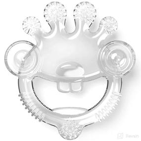 img 4 attached to 👶 Smiley Teething Teether: Funny Baby Teether, Medical Grade Silicone, BPA-Free, No Colors, No Smell (Clear)