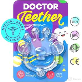 img 2 attached to 👶 Smiley Teething Teether: Funny Baby Teether, Medical Grade Silicone, BPA-Free, No Colors, No Smell (Clear)