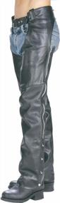 img 4 attached to 🏍️ Xelement 7550 'Classic' Black Leather Motorcycle Chaps - Unisex, 36 Inches