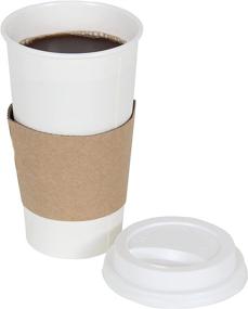 img 4 attached to ☕ CucinaPrime 20oz White Disposable Coffee/Hot Beverage Cups with Lids and Sleeves - 50 Pack - To-Go