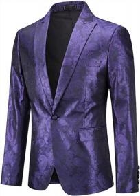 img 3 attached to Mens 2 Piece Paisley Dress Suit One Button Party Wedding Blazer Pants Sets