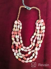 img 6 attached to Handcrafted Oval Marble Glass Beaded Necklace with Knotted Design for Women and Girls - RICHERA Jewelry