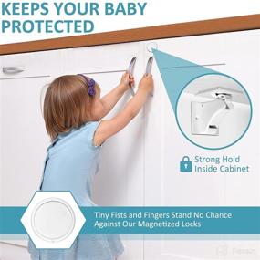 img 1 attached to 🔒 Dyoac Magnetic Cabinet Locks Baby Proofing Set - Invisible Locks for Cabinets, Doors, Drawers - Easy Install Child Safety Proofing Kit (Includes 4 Locks and 1 Key)