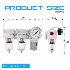 img 1 attached to NANPU DFR-02 1/4" NPT Air Drying System - Double Air Filters, Air Pressure Regulator Combo - Semi-Auto Drain, Poly Bowl
