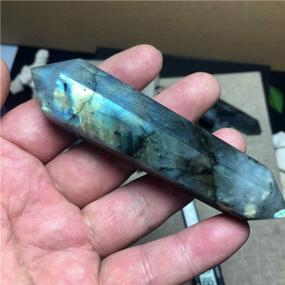 img 3 attached to Labradorite Healing Crystal Wand - 6 Faceted Reiki Chakra Stone For Meditation And Decor